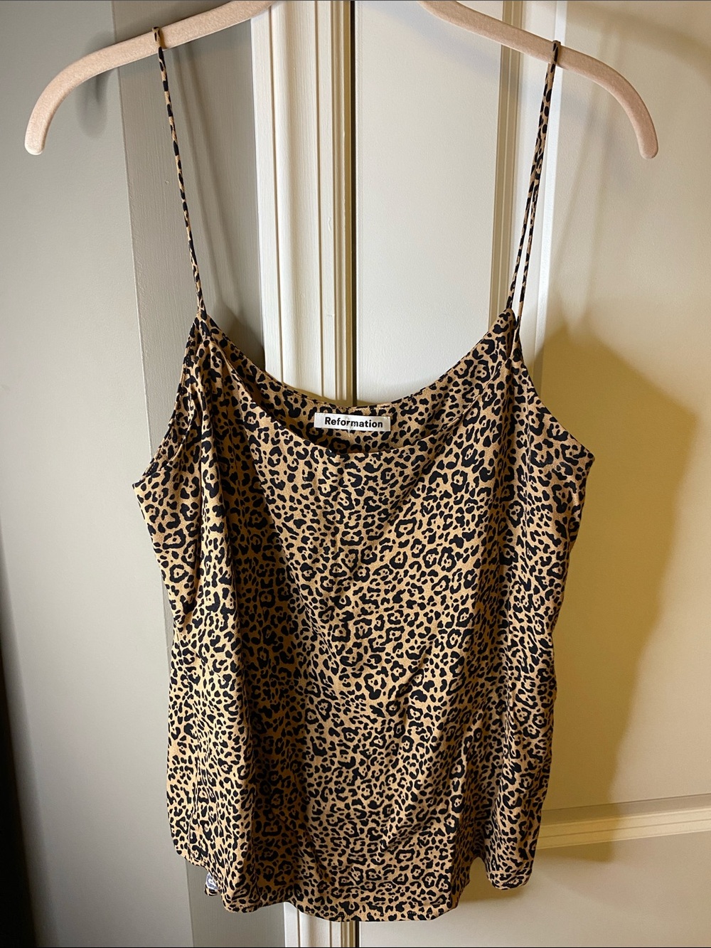Reformation Leopard Print Cami in Tan and Black